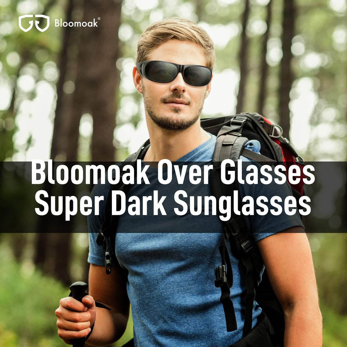 Bloomoak Polarized Over Glasses Dark Sunglasses for Men Women Wraparo