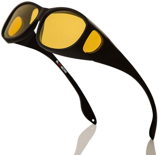 Bloomoak Polarized Night Driving Over Glasses, Polarized Wrap Around Over Eyewear - Bloomoak