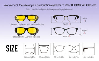 Bloomoak Polarized Night Driving Over Glasses, Polarized Wrap Around Over Eyewear - Bloomoak